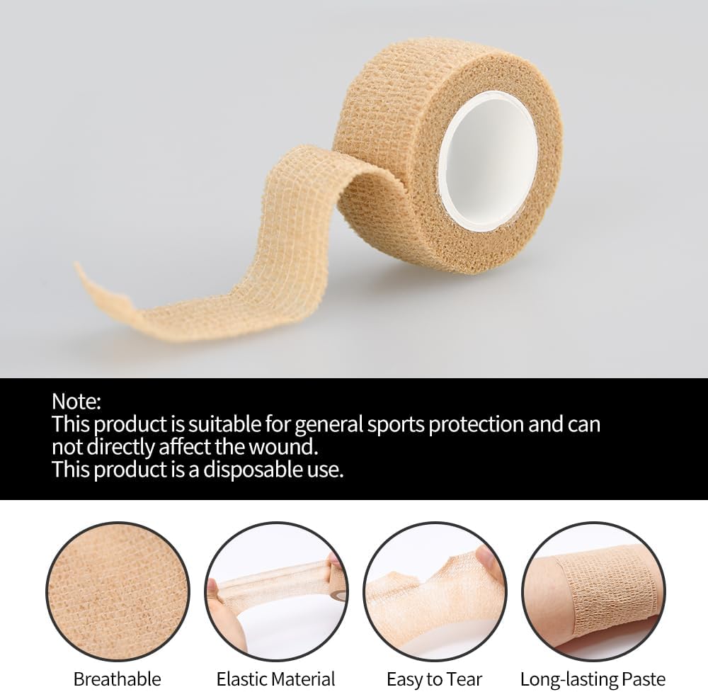 Self-Adhesive Bandage Wraps by Skiennix - 6 Pcs, 3 In, Breathable Skin Color Rolls for Sports & Swelling