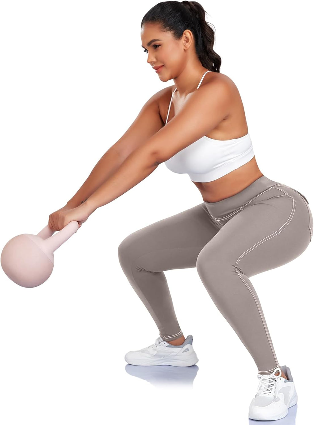 SEASUM Cargo Workout Leggings - Scrunch Butt Lifting Design with Pockets | Denim-Look Yoga Pants for Women