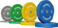 Mikolo Olympic Weight Plates - Enhanced Grip Bumper Plates for Strength Training | 2 Inch Size
