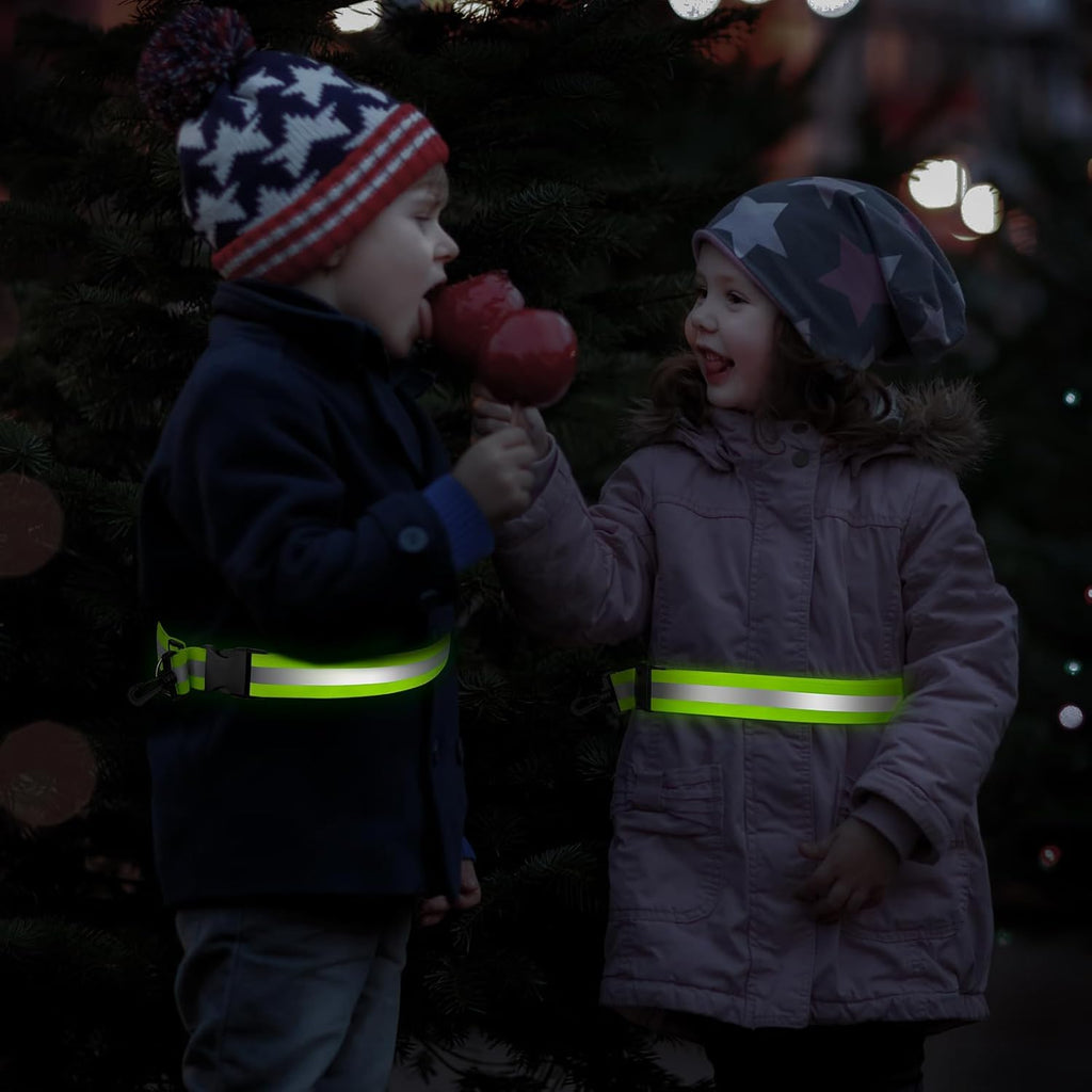 Skiennix Reflective Sash - High Visibility Night Walking Safety Gear with 2 Reflective Armbands for All Ages