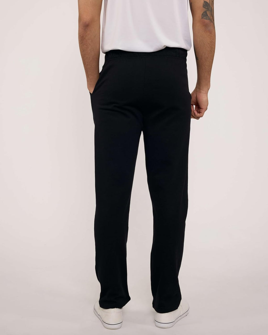 Real Essentials Men's Tech Fleece Sweatpants - 3 Pack with Pockets | Casual Open Bottom (Big & Tall Available)
