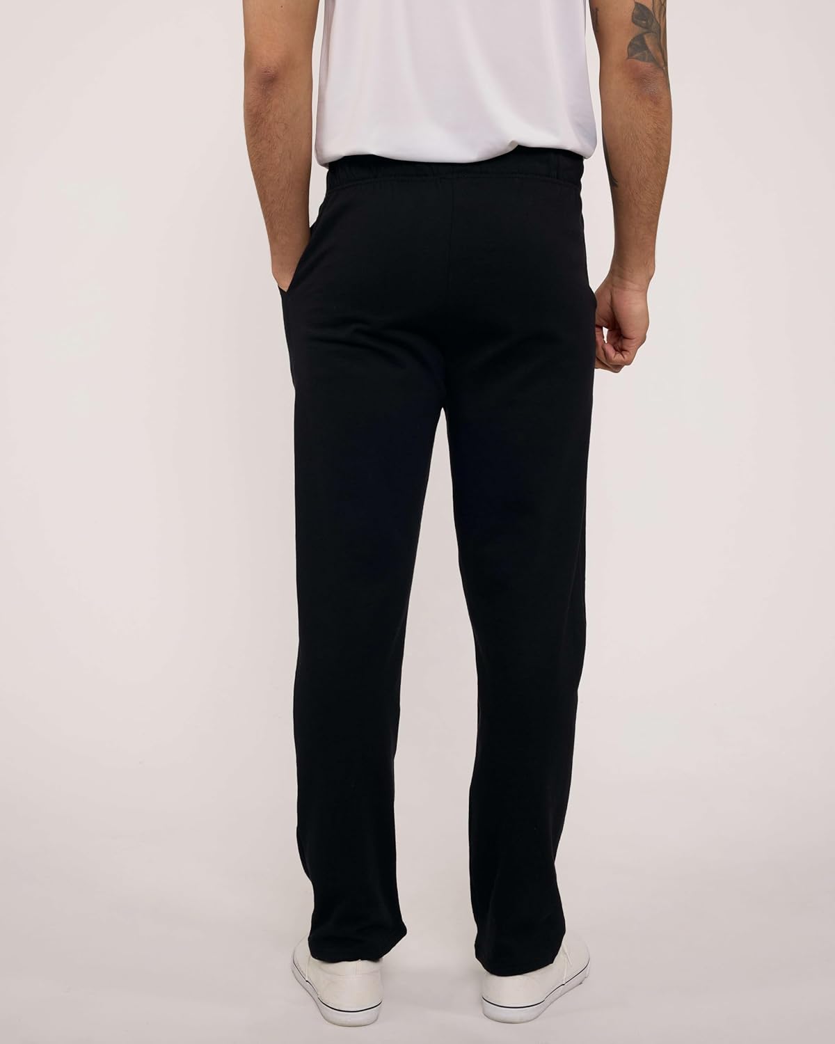 Real Essentials Men's Tech Fleece Sweatpants - 3 Pack with Pockets | Casual Open Bottom (Big & Tall Available)