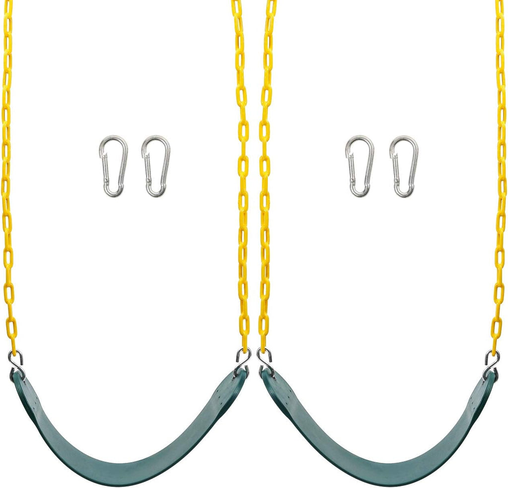 Sunnyglade Heavy-Duty Swing Seats - 2PCS with 66" Chain & Snap Hooks | Supports 250lbs (Green)