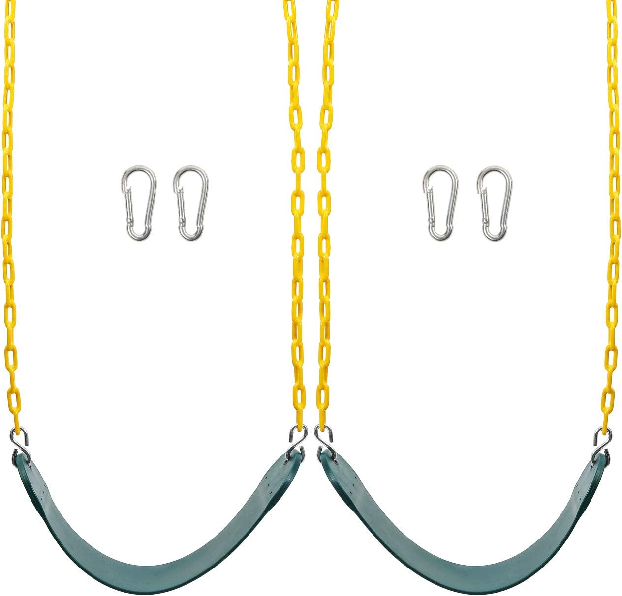 Sunnyglade Heavy-Duty Swing Seats - 2PCS with 66" Chain & Snap Hooks | Supports 250lbs (Green)