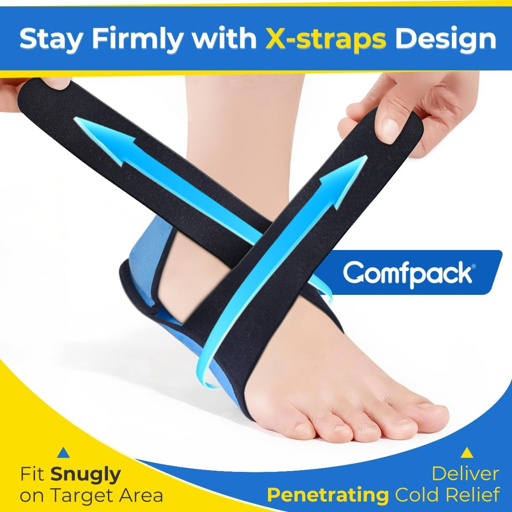 Skiennix Plantar Fasciitis Relief Ice Packs - Adjustable Hot & Cold Therapy Wraps for Heel Pain Relief | 2PCS
