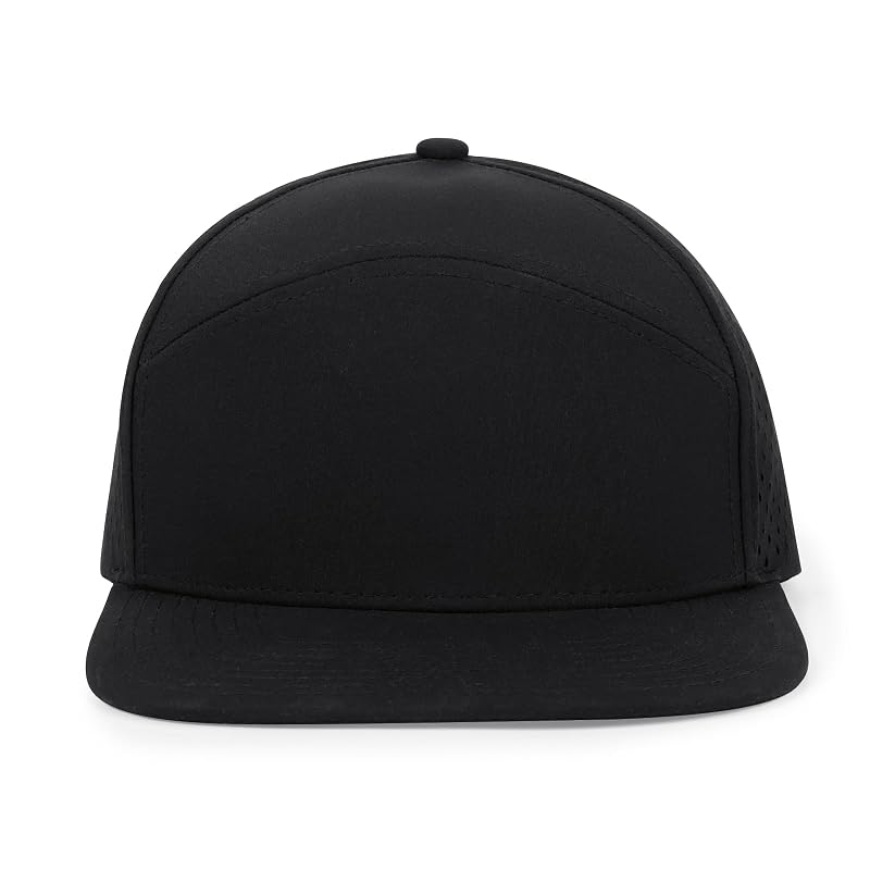 Quick Dry Flat Brim Baseball Cap - Black Master Variation