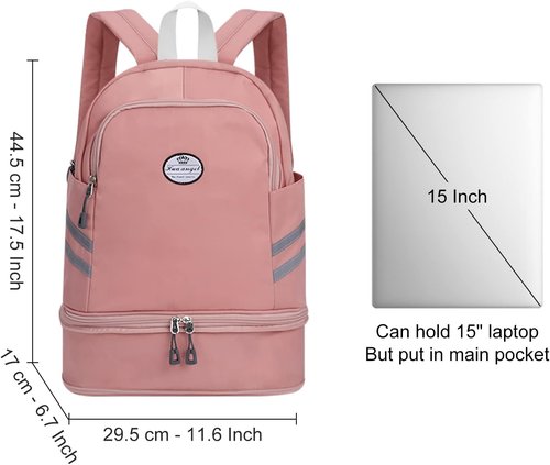 HUA ANGEL Multi-Purpose Nylon Travel Backpack - Foldable Women's Gym Pack with Shoe Compartment | 20-30L