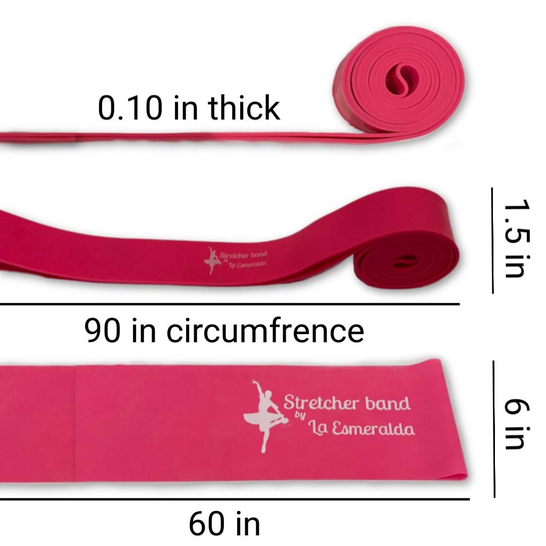 Stretch Bands set of 2 for Ballet, Dancers, Gymnastics .Resistance bands to Improve Flexibility, Splitting and Strenght. 3 Colors, Gift box, Instruction booklet, carry bag Including. (Pink Set of 2)