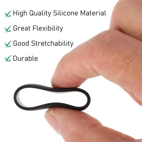 10 Pcs Tennis Racket Silicone Racquet Grip Ring Tennis Grip Band Black Tennises Racket Handle Silicone Absorbent Overgrip in Place Tennises Racquet Grips Wrap for Badminton Squash Baseball Handle