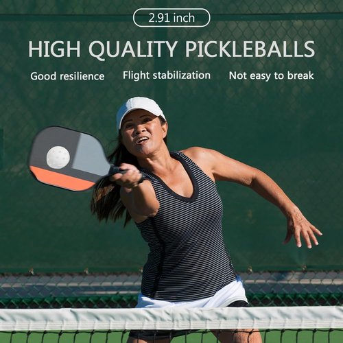 Spunspon 12 Pack Pickleball Balls, 40 Holes Outdoor Pickleballs, High Elasticity & Durable Pickle Balls for All Style Pickleball Paddles (White)