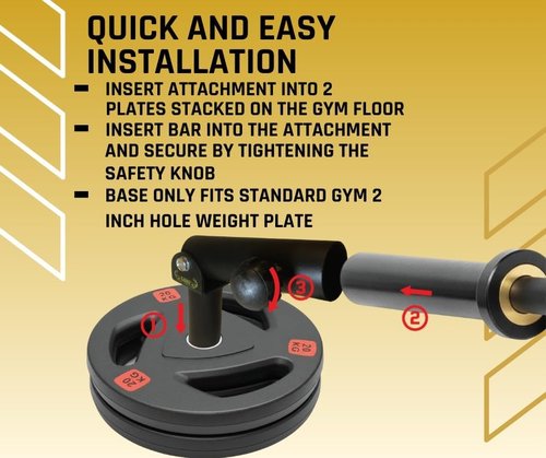 Gainz Barbell Landmine Row Anchor Attachment - 360° Swivel V-Bar/T-Bar for 2" Weight Plates