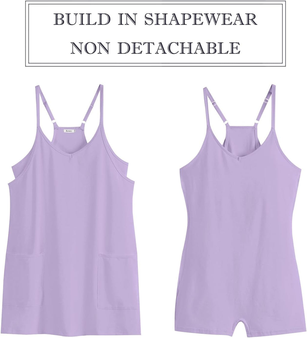 ANRABESS Women's Athletic Dress - Summer Tennis Mini Romper with Built-In Shorts | Ideal for Travel & Workouts