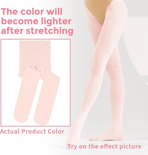 Buauty Ballet Dance Tights for Girls - 2 Pairs of Convertible Toddler Pantyhose in Soft Fabric