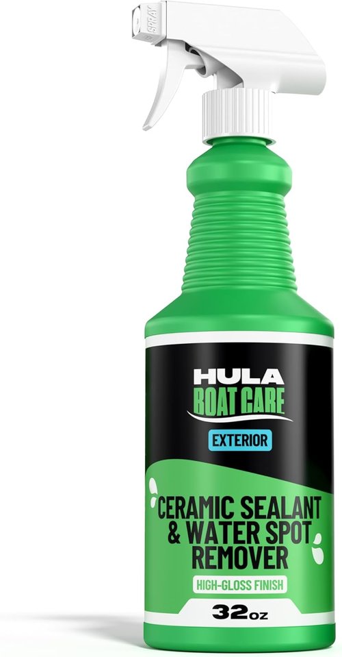 Hula Water Spot Remover for Boats - 32 oz Ceramic Sealant for Daily Maintenance & High-Gloss Finish