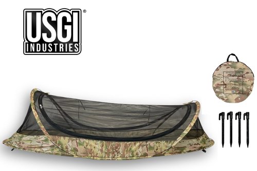 USGI Industries Bivy Tent | Lightweight Single Person Sleeping Net System for Outdoors, Camping, Survival, Hiking, Backpack | Mesh Protection (OCP)