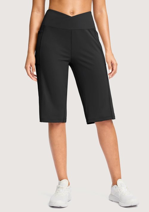 G Gradual Women's Bermuda Shorts - High Waisted, Knee Length, Stretchy Athletic Shorts with Pockets | Casual Summer Wear