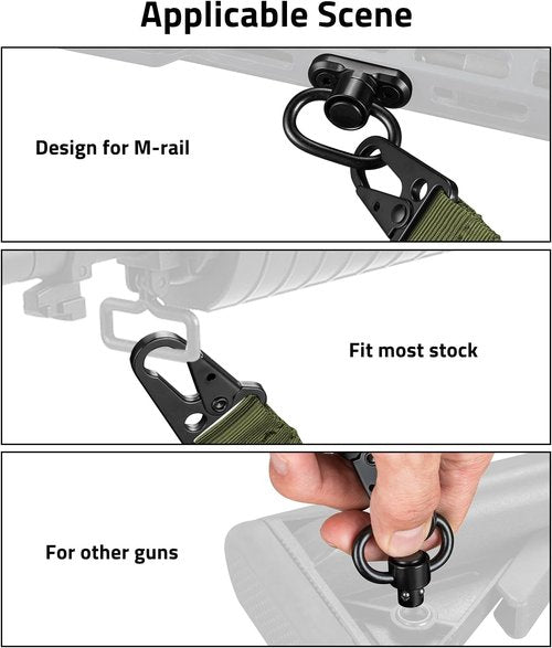 CVLIFE Two Point Rifle Sling - Adjustable Length with Removable Shoulder Pad & 2 Pack Swivels