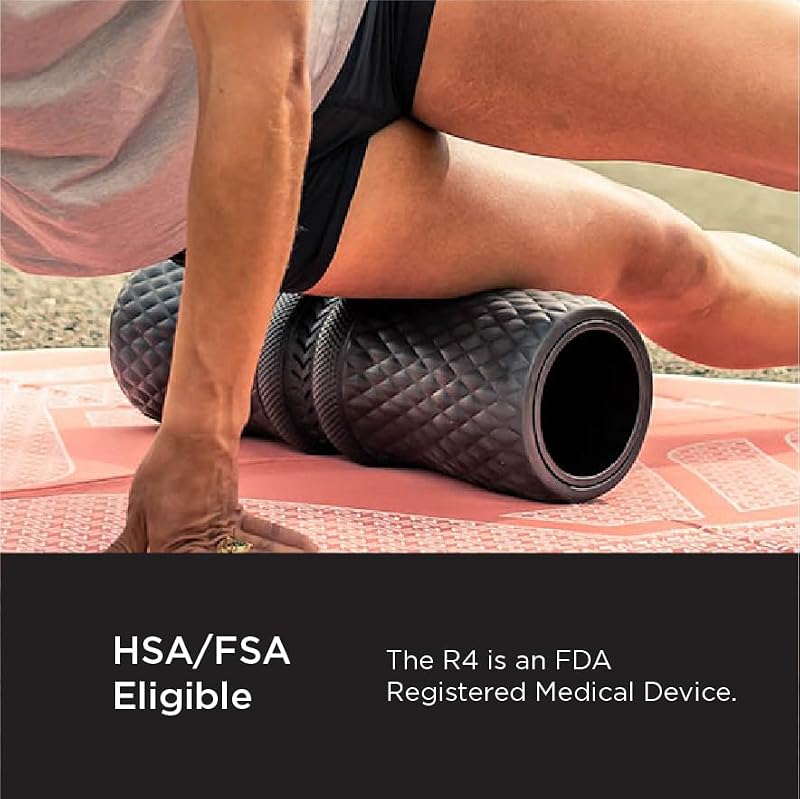 ROLL Recovery R4 Body Roller Boulder Black – Targeted Muscle Relief & Pain Management
