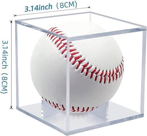 Baseball Display Case | Skiennix 4-Pack UV Protected Acrylic Cube for Autographed Balls