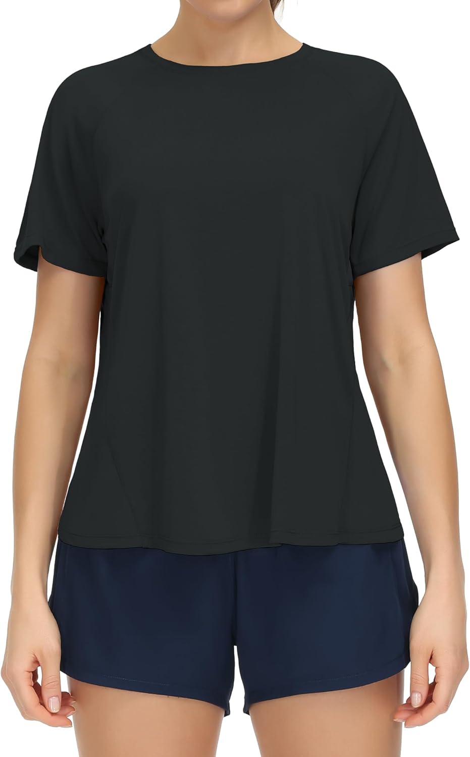 The Gym People Women's Breathable Short Sleeve Workout Shirts - Athletic Yoga Tees with Side Slits