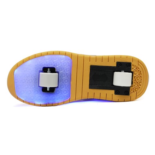 HOVERKICKES LED Roller Skate Shoes for Kids Boys Girls Light Up Roller Sneakers with Detachable Wheels Rechargeable Flashing Wheeled Shoes Gold