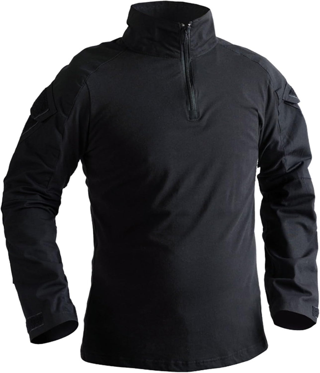 Skiennix Men's Camo Tactical Combat Shirt - Lightweight Long Sleeve Military BDU Top | Ideal for Paintball & Airsoft