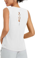 Baleaf Women's High Neck Open Back Yoga Tank Top - Loose Fit Athletic Gym Shirt