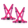 Tenalleys 2 Pack Reflective Vest Running Gear Adjustable High Visibility Reflective Running Safety Vest for Women Men Night Cycling,Hiking, Jogging,Dog Walking (Pink)