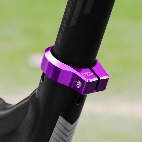 FIFTY-FIFTY Bike Seat Post Clamp, Aluminum Alloy Bicycle Seatpost Collar, 28.6/29.8/31.8/34.9/36.4/38.6mm Bicycle Seat Tube Clip for Most MTB, Road Bikes (34.9mm, Purple)
