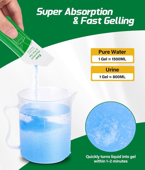 40 PACK Portable Toilet Bags Poo Gel Set, 12 Gallon Camping Toilet Bag with Eco Super Absorbent Power, Emergency Poo Gel Bags for Camping, Hiking, RV Trips, Car Travel, Extra Large Universal Fit