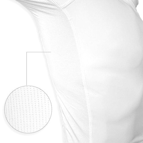 Battle Sports PRO Compression Sleeveless Mock Neck, 4 Way Stretch, Moisture Wicking for Adults (US, Alpha, Medium, Regular, Regular, White)