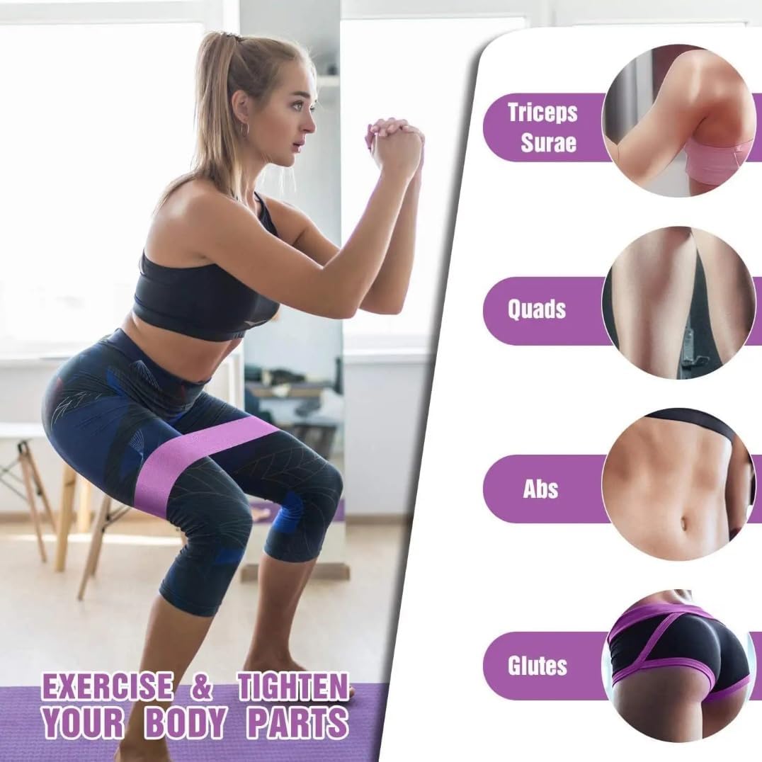 Skiennix Resistance Bands - Fabric Stretch Bands for Legs & Glutes | 3 Resistance Levels for Yoga & Pilates