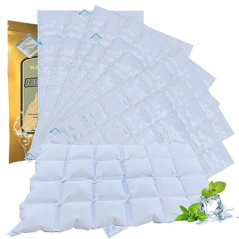 Reusable Ice Sheets for Coolers - Ice Pack Sheets, 96-Packs, Large Flat Ice Blankets (White) - WAQIWARON