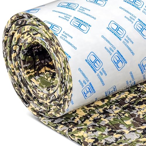 Camouflage Boat Traction Pad 96"L x 47"W - Green Marine Deck Padding