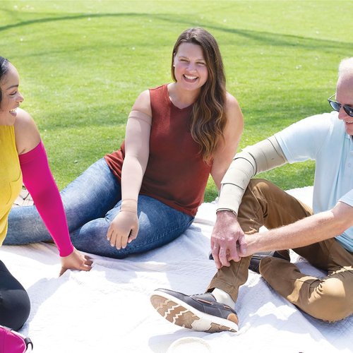 Mediven Harmony Armsleeve 20–30 mmHg Compression Arm Sleeve for Women & Men – Soft, Durable Support with Beaded Silicone Top Band for Secure Stay-Up Fit & Gentle Arm Circulation, Caramel, II, Standard