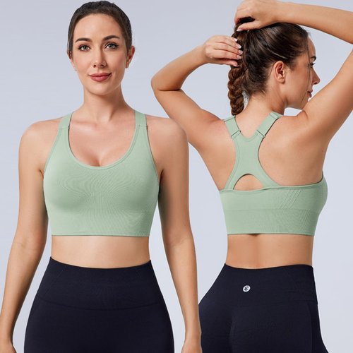 Evercute High Support Racerback Sports Bras for Women - 3 Pack Seamless Padded Yoga Bras