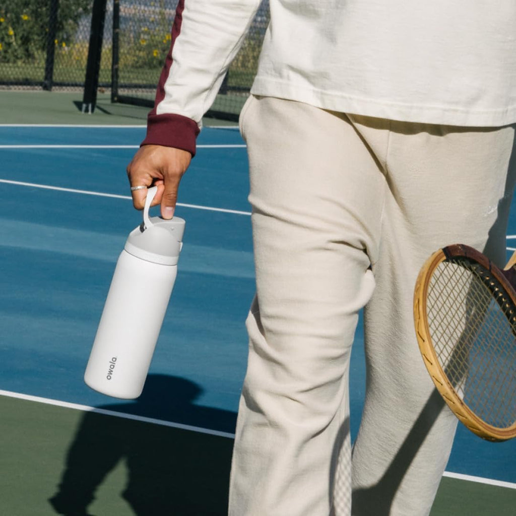 Owala FreeSip Insulated Stainless Steel Water Bottle - BPA-Free, 40 Oz, Perfect for Travel - Shy Marshmallow