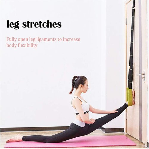 Yoga Fitness Stretching Strap, Door Flexibility Stretching Strap, Improve Leg Waist Back Flexibility Back Bend Assist Trainer, for Rehab Pilates Ballet Dance Cheerleading Splits Gymnastics (pink)