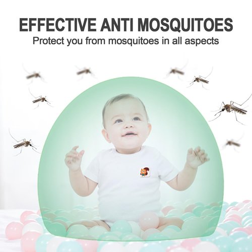 Mosquito Repellent Stickers 240 Pcs Natural Mosquito Patches for Kids and Adults with 5 Pack Individually Wrapped Mosquito Repellent Bracelets for Outdoor Camping Traveling Fishing