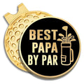 GEYGIE Best Papa by Par Black Gold Golf Ball Marker with Magnetic Hat Clip, Golf Accessories for Men, Golf Gift for Grandpa from Granddaughter Grandson, Birthday Retirement Gift for Grandpa?B?
