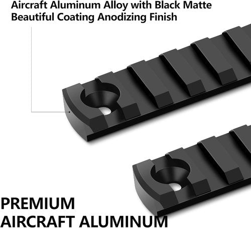 Anovo Aluminum Standard Rail Accessory Set - Single-Sided with 3-3-5-5-7-7 Slots