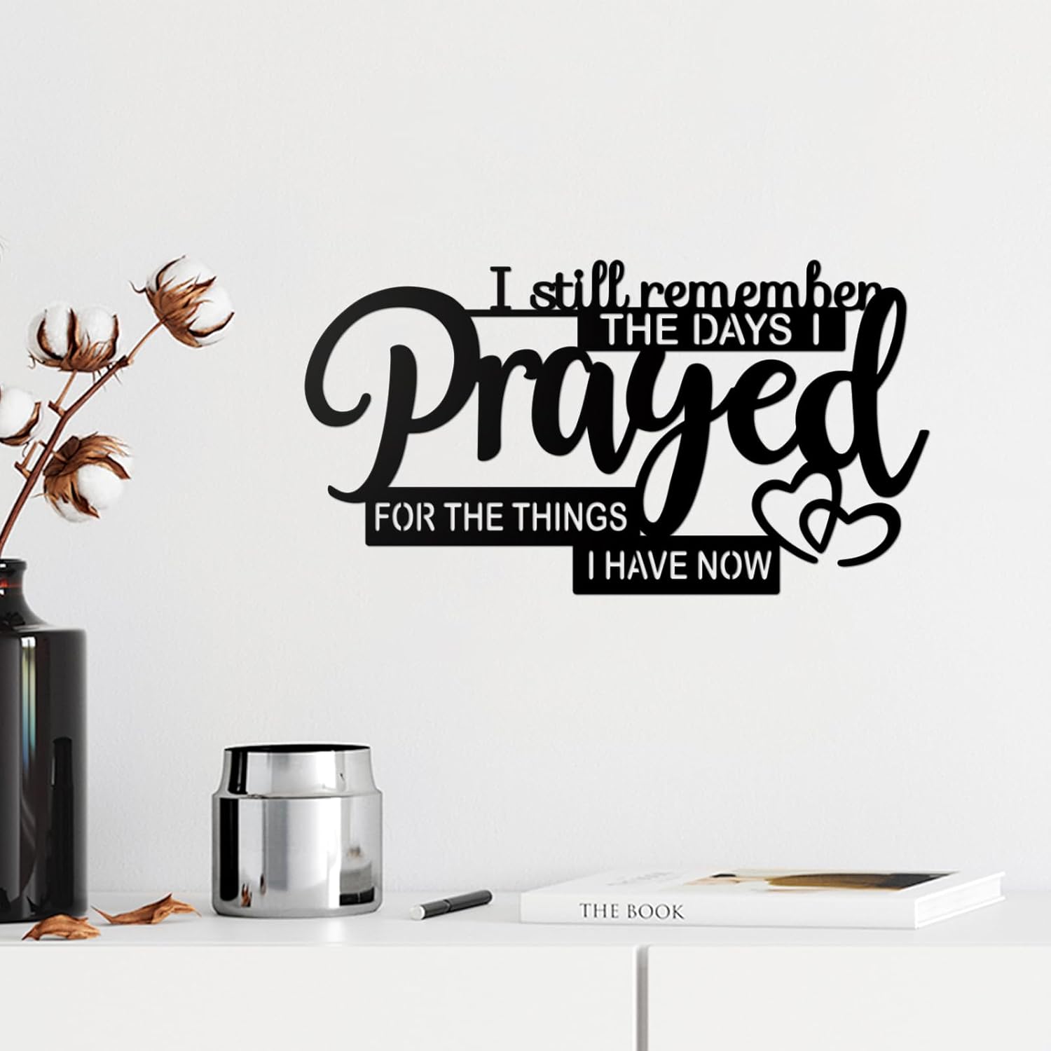 Resama Inspirational Bible Verse Wall Decor - Rustic Metal Plaque for Christian Living Room | 15.7x8.4 Inches
