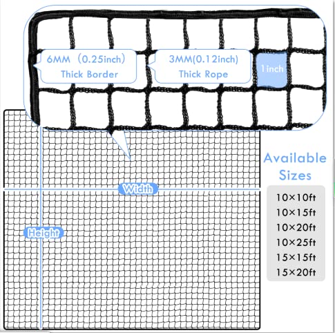15x20ft Golf Practice Net Barrier for Backyard Sports Training Heavy Duty