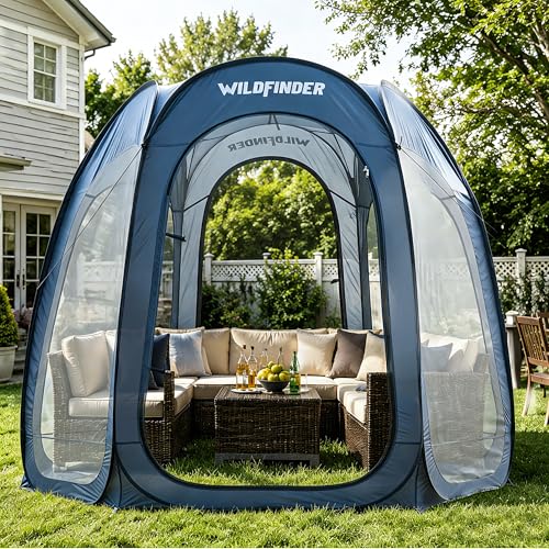 WildFinder 10x10 Pop Up Screen House Tent with Mesh Walls, Waterproof Canopy