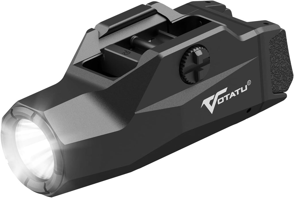 VOTATU HT20 Tactical Pistol Light - 1600 Lumens Adjustable Rail Keys for Compact & Full Size Guns | Rechargeable LED Flashlight