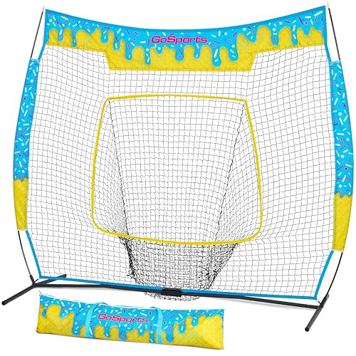 Drip Blue 7 ft x 7 ft Baseball & Softball Hitting Net with Strike Zone Practice Aid