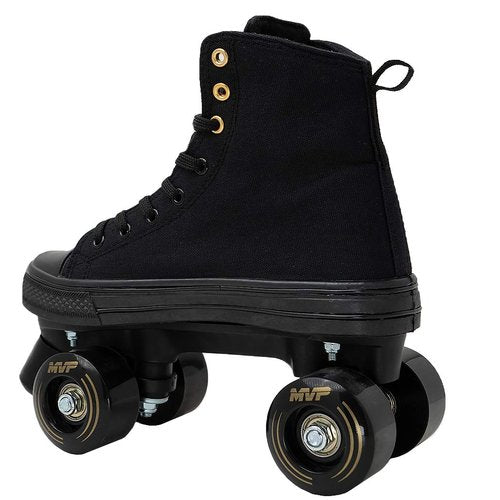 Lenexa MVP 2.0 Roller Skates for Kids and Adults | Roller Skate Shoes for Men and Women | Outdoor High-Top Sneaker Roller Shoes | Full Lace Up Ankle Support | Black (Ladies 4)