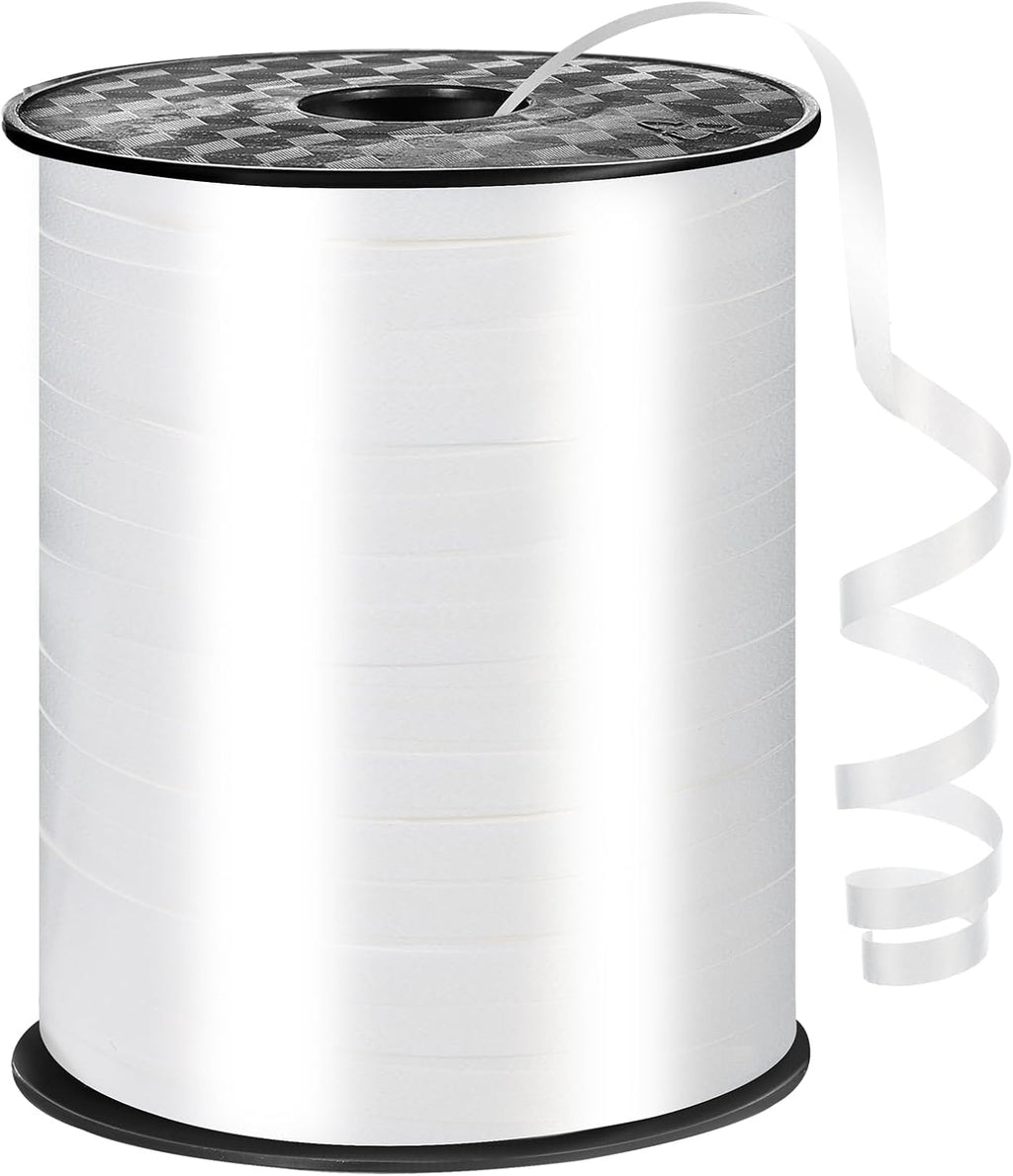 Skiennix White Curling Ribbon - 600 Yards, 1/5 Inch Thin Ribbon for Gift Wrapping & Party Decorations