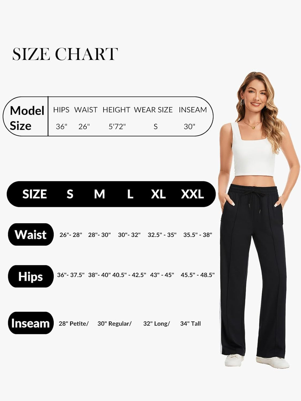 Skiennix Women's Track Pants - Loose Straight Leg Sweatpants with Zipper Pockets | Available in 28-34 Inseam