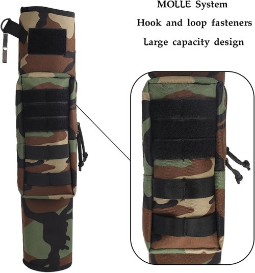 KRATARC Archery Back Arrow Quiver - Lightweight & Foldable Design with Molle System Pocket for Target Shooting & Hunting